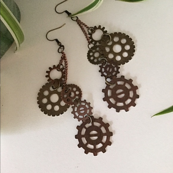 Steampunk Earrings, Unique Earrings, One Of a Kind - Picture 5 of 8